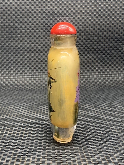 Collect Handmade Inner Paintings of Grasshopper Snuff Bottle Crafts