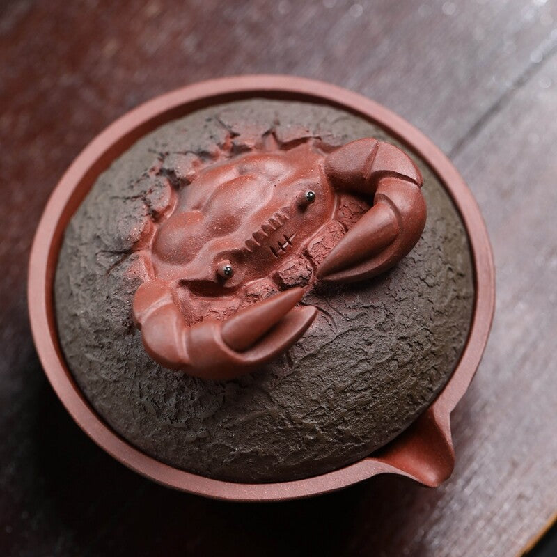 True Yixing Zisha Tea Pot Handmade Crab Statue Master Pot Original Ore Clay Pot