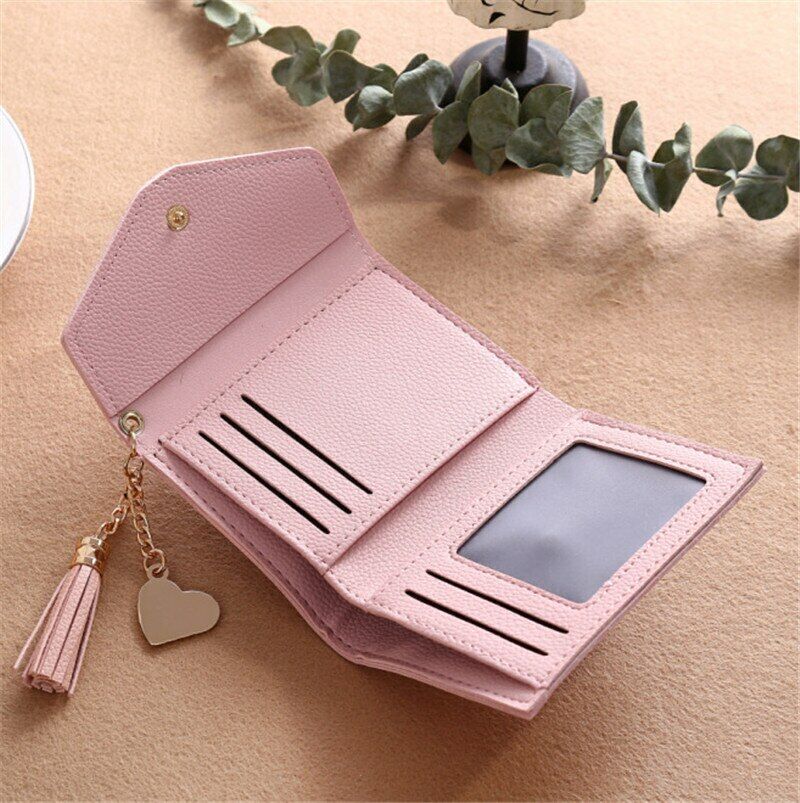 Women Wallet Purse Cash Clip Billfold Card Clamps Female Mini Handbag Coin Purse