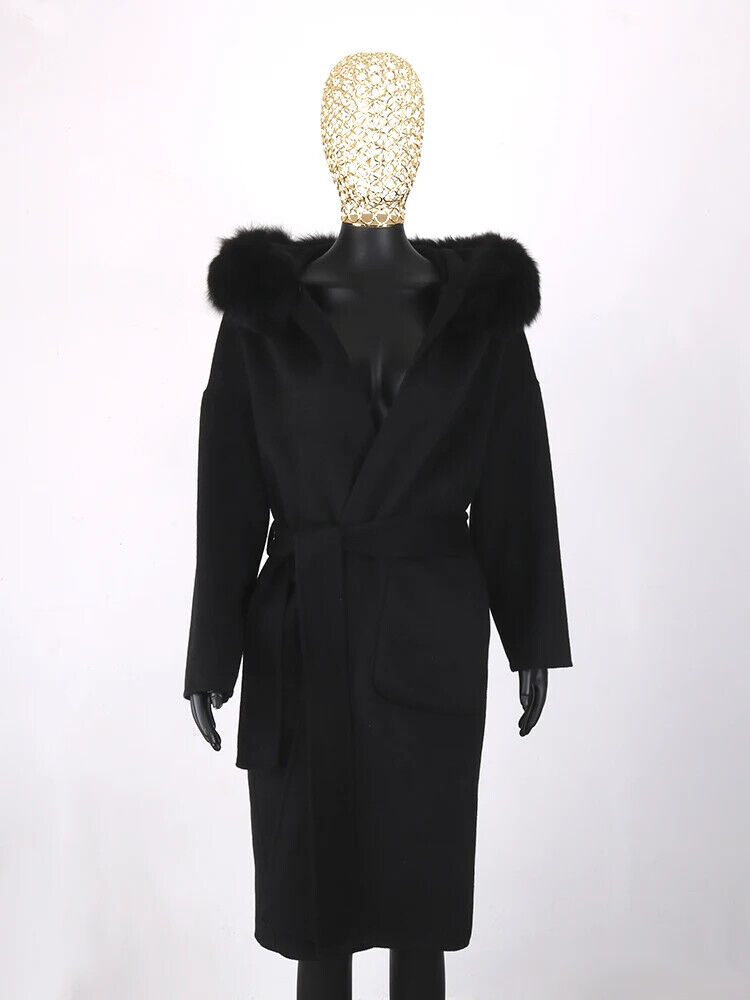 2023 Coat Collar Jacket Winter Outerwear Women With Belt