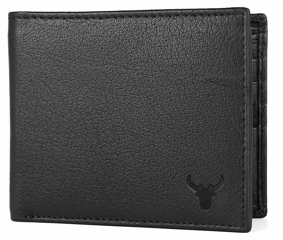 NEW BLACK BI-FOLD LEATHER MEN'S WALLET RFID PROTECTION GIFT ITEM