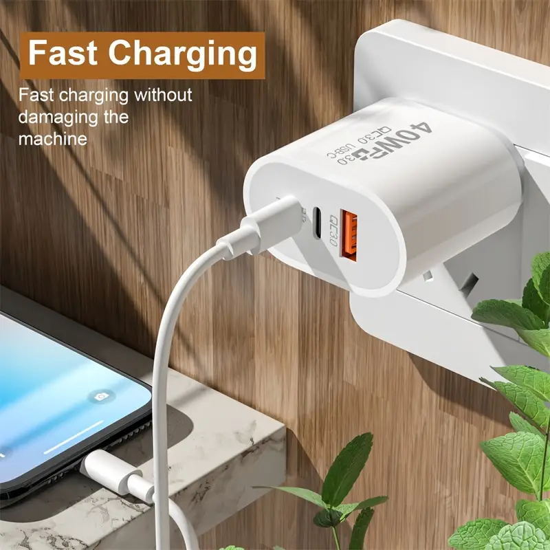 Dual PD 40W Fast Wall Charger Power Adapter iPhone 16 Pro Max 15 14 13 Plus lot