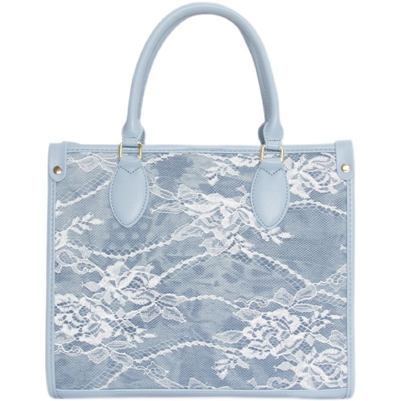 Lace Tote Bag Summer Fashion Large Shoulder Purse 30*24.5*12CM Synthetic Leather