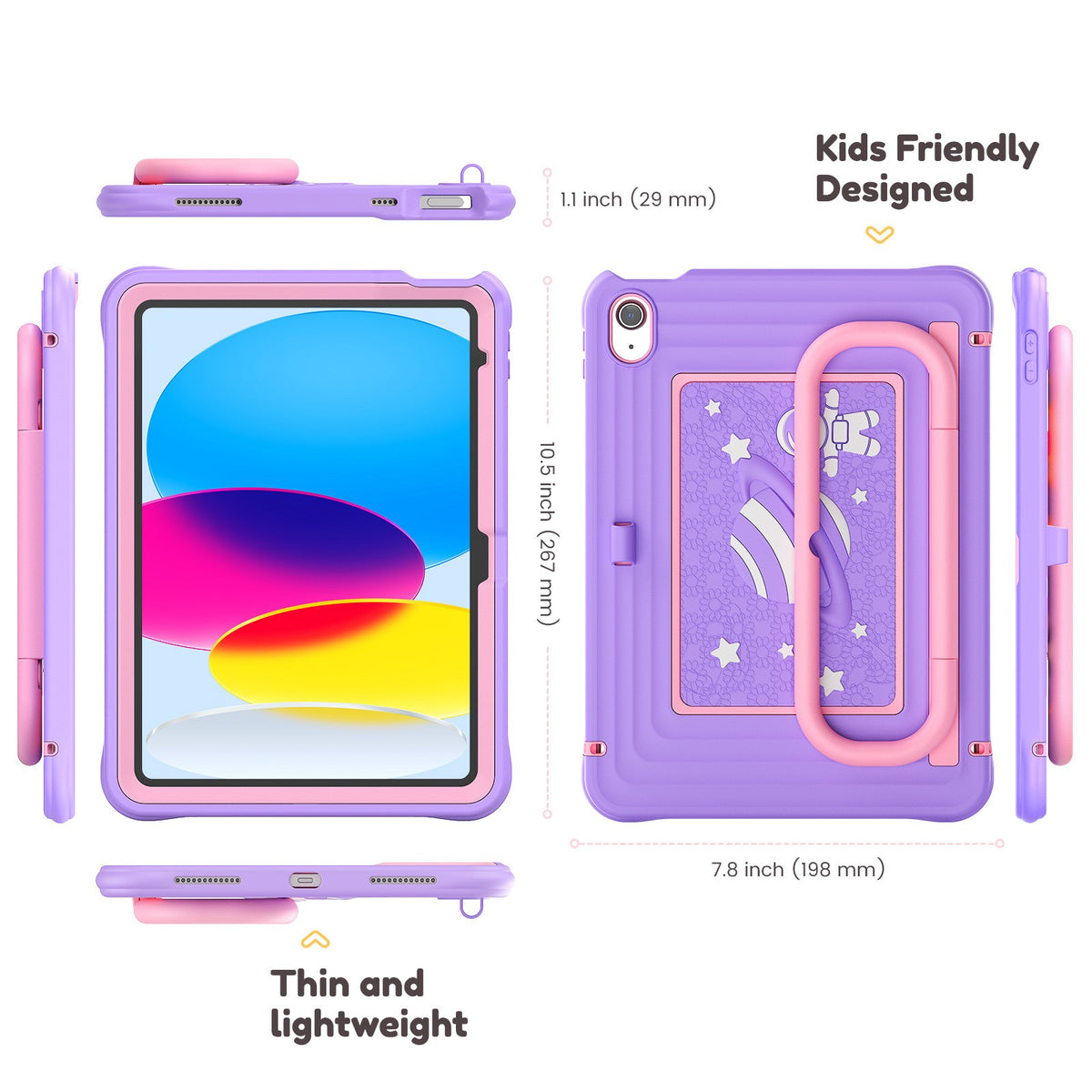 iPad11A16 Tablet Case Air6 Children's Silicone Anti-drop Bracket Shell A11plus