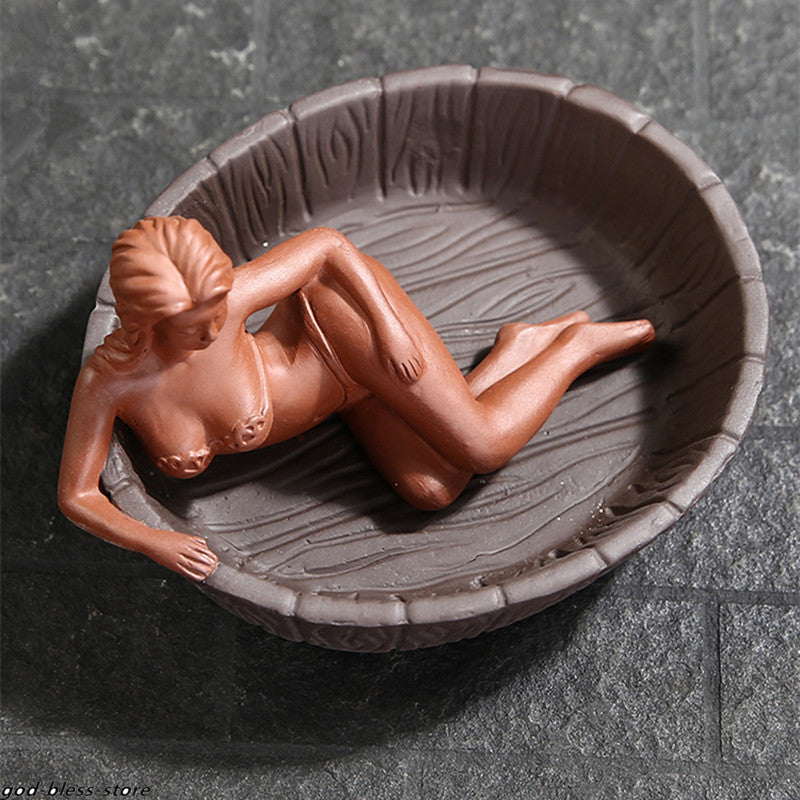 4.5" New Ashtray Zisha Tea Pet Statue Creative Yixing Tea Play Home Decoration