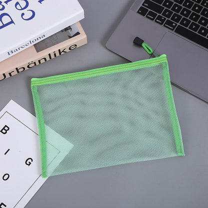 Transparent Nylon Mesh Bag Makeup Cosmetic Storage Purse Zipper Travel Organizer