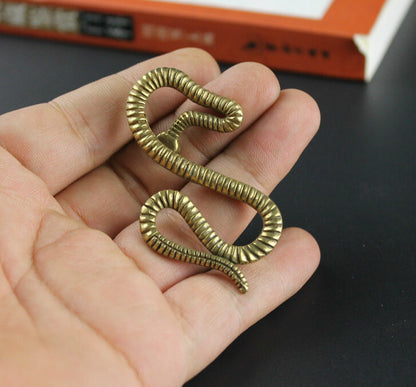 Chinese old bronze handmade Snake Statue figure Tea Pet scene home decoration