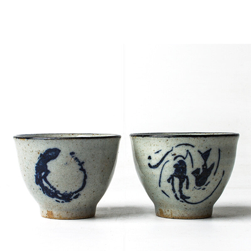 65ml Vintage Chinese Tai Chi Pottery Cups Beautiful Wine Tea Cup
