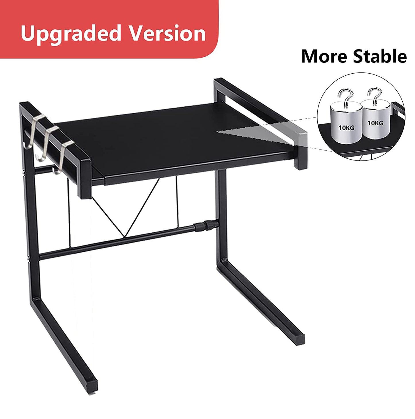 Expandable Microwave Oven Rack Horizontal Extension Microwave Shelf Stand AU