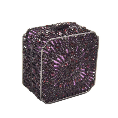 Party Purse Luxury Crystal Clutch Metal Frame Evening Bag Handbags 11*11*6.5 CM