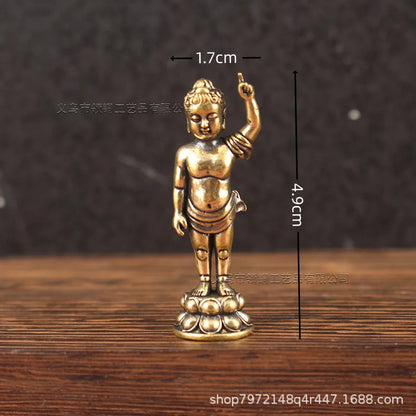 Brass Prince Fengbao Offering Ornaments Statue Buddha Sakyamuni Home Decoration