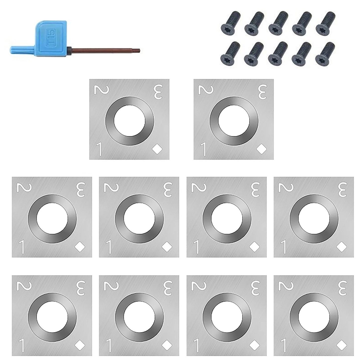 10x Square Carbide Inserts Replacement Cutters for Wood Lathe Turning Tool