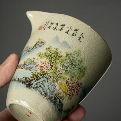 Ceramic Pottery Fair Cup Chinese Kung Fu Tea Vintage Zen Tea Sea Teacup Teaware