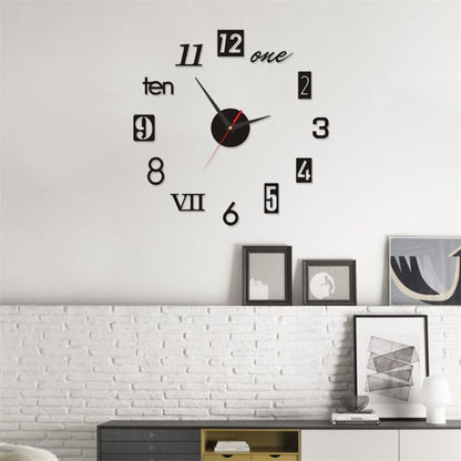 DIY Wall Clocks Creative Acrylic Punch-Free Luminous Living Room Home Decor 16in