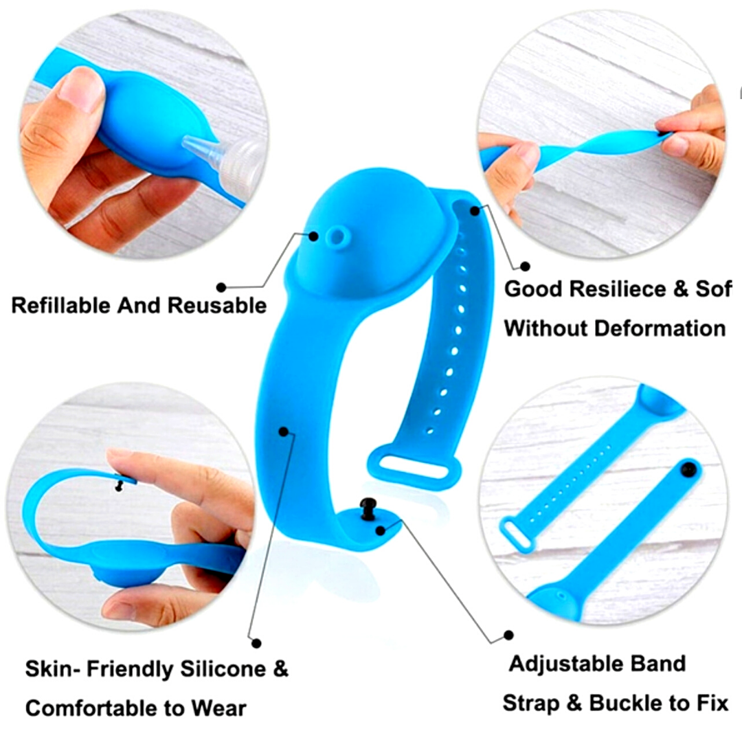 Portable Silicone Soap Bracelet Wristband Hand Dispenser Band Squeeze Bottles X3