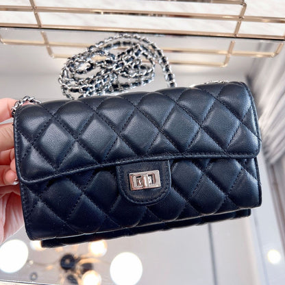 Quilted Lambskin Leather Wallet Chain Purse Phone Clutch Crossbody Shoulder Bag