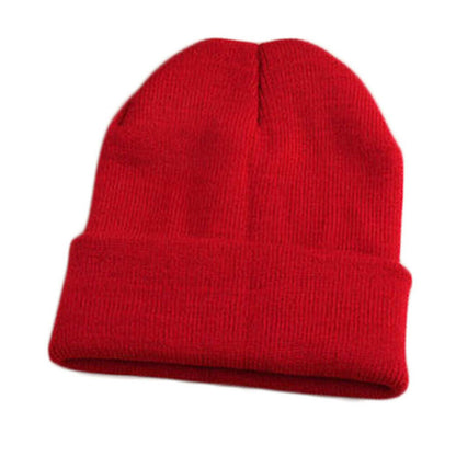 Beanie Hat Men Women Plain Knit Ski Cap Warm Elastic Skull Winter Cuff Thermal