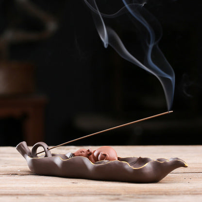 Ceramic Incense Stick Holder Zen Censer Home Aromatherapy Burner Tea Decor