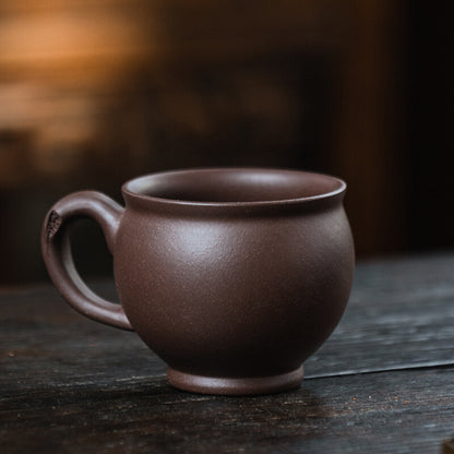 master tea cup health care real yixing zisha cup with handle hand carved 140ml