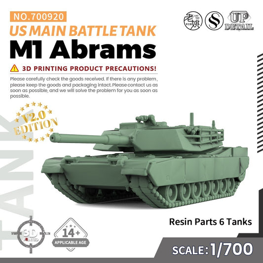 SSMODEL SS700920 1/700 Military Model Kit US M1 Abrams Main Battle Tank