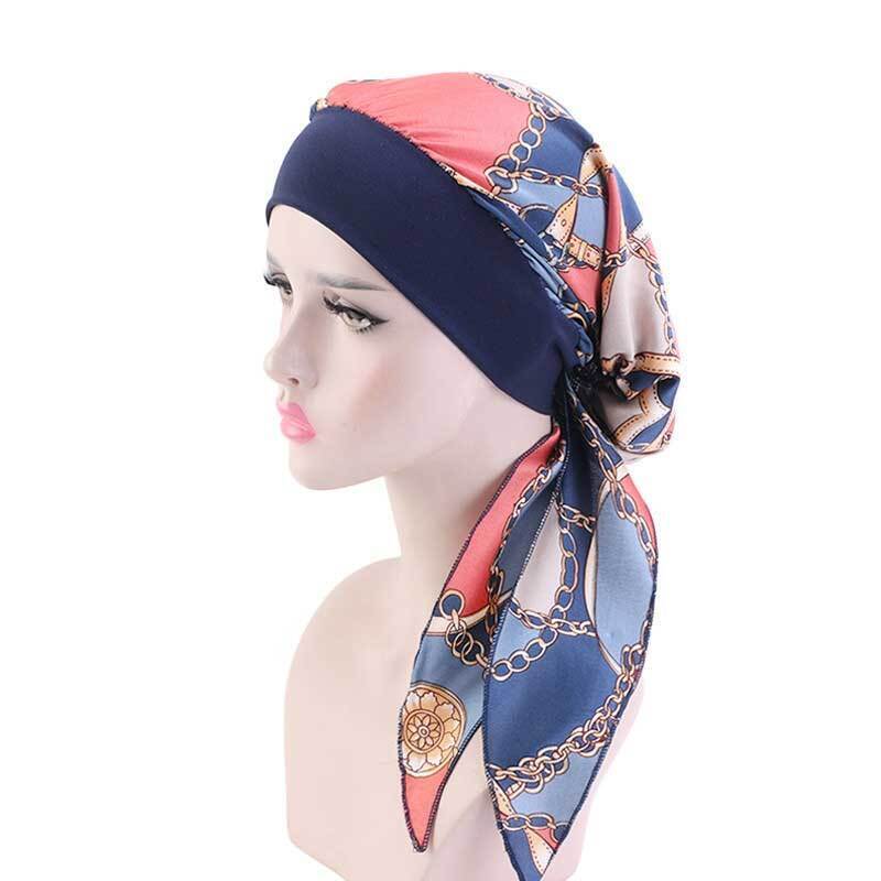 Womens Muslim Hijab Cancer Chemo Hat Turban Hair Loss Head Wrap Scarf Bandana*US