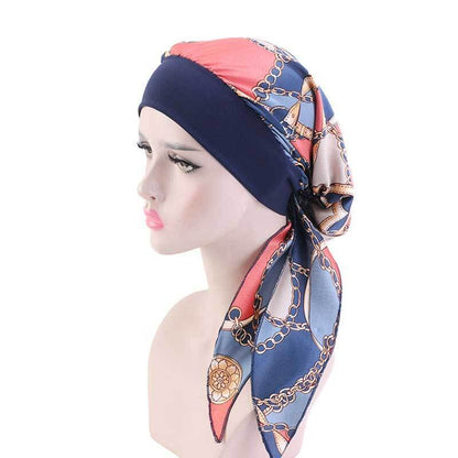 Womens Muslim Hijab Cancer Chemo Hat Turban Hair Loss Head Wrap Scarf Bandana*US