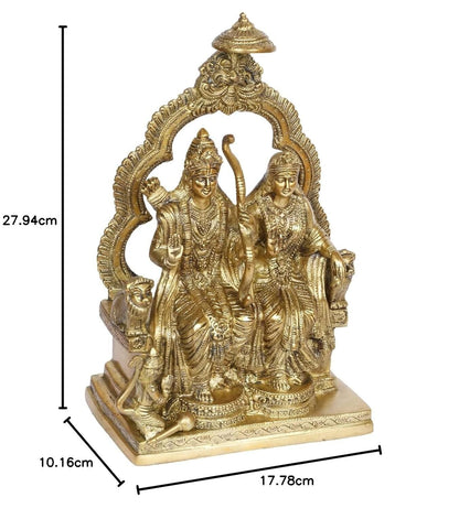 Ram Darbar Lord Ram Darbar with Sita Brass Statue Figurine Sculpture