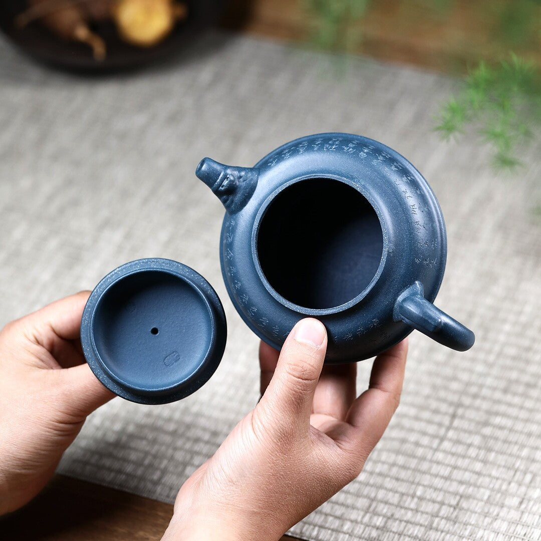 Handmade Tea Pot With Feet Marked Real Yixing Zisha Republic Green Clay Pot New