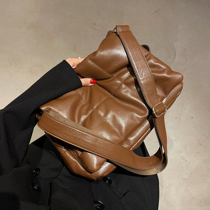 Vintage Totes Large Capacity PU Leather Crossbody Handbag Women Shoulder Bag