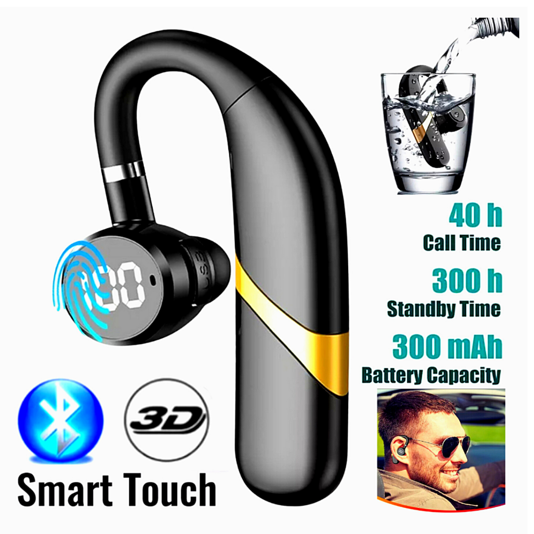 Wireless Bluetooth 5.0 Earpiece Headset Driving Trucker Earbuds Noise Cancelling