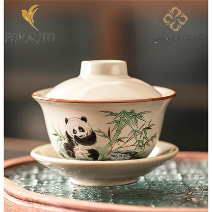 Ruyao Ceramics Chinese Gaiwan Teacup 120ml 4oz Cute Kungfu Tea Set