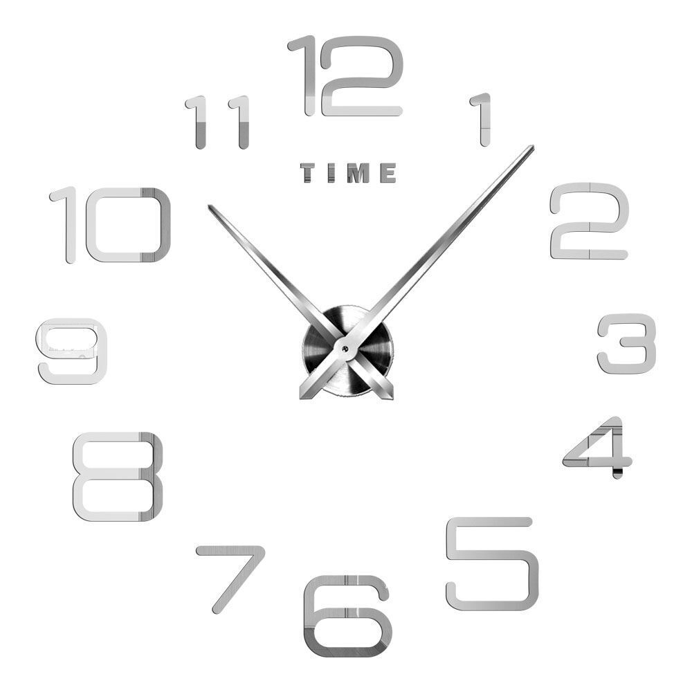DIY Wall Clocks Acrylic Mirror Large 3D Frameless Home Living Room Decor 37-47In