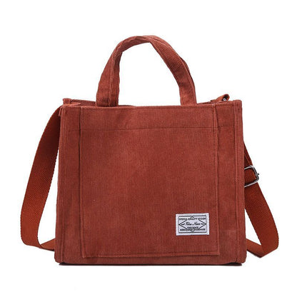 Handbag Corduroy Ladies Bag Single Shoulder Bag Buckle Messenger Small Square