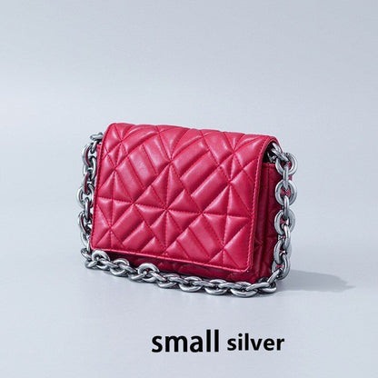 Handbag Green Small Flap Shoulder Bag Chain Clutch Bags Polyester Square Purse