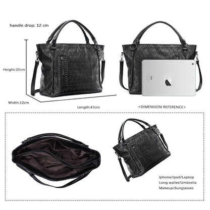 Large Bag Leather Black Handbag Punk Skull Bag Tote Crossbody Bags Polyester 1PC