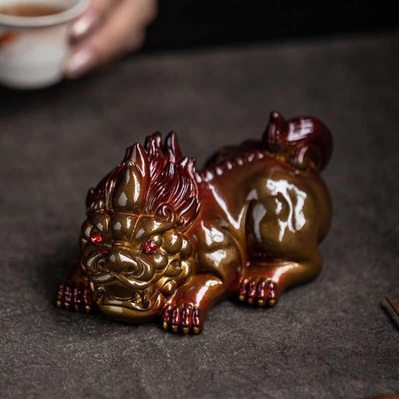 Color Change Tea Pet Mascot Wealth Bring Ornament House Warming Gift Resin Small