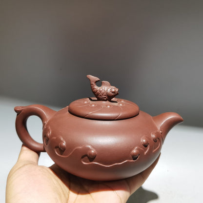 Chinese Yixing Zisha Clay Handmade Exquisite Teapot （鱼跃龙门 低款：陈旭凤）