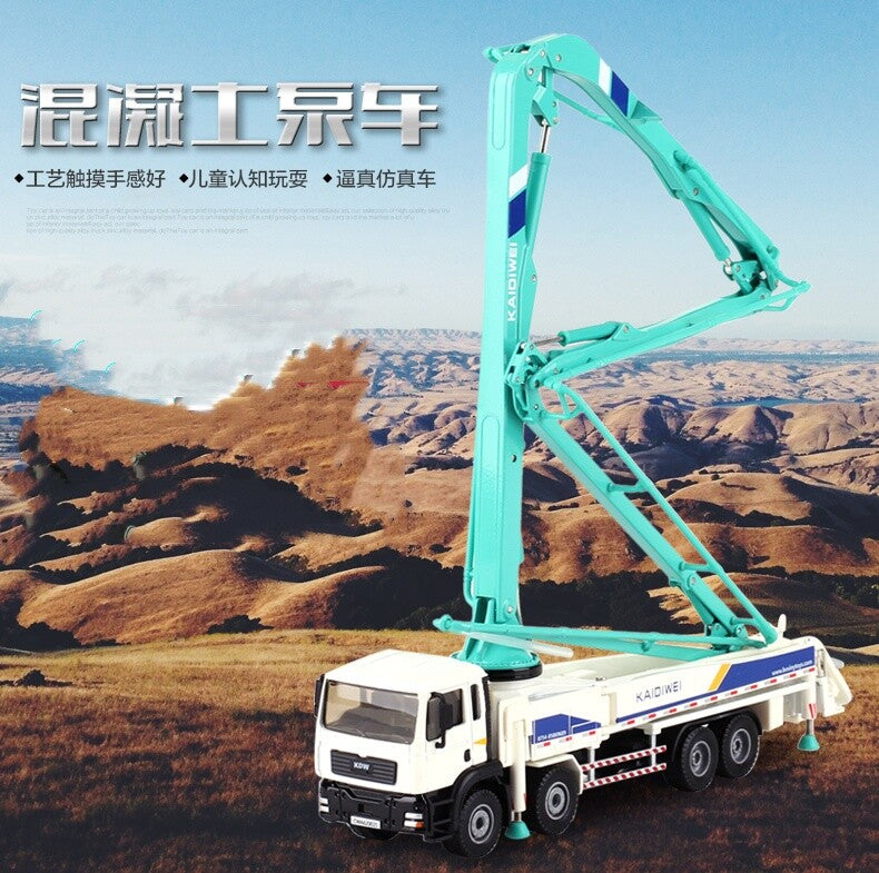 1:55 Scale KDW Concrete Pump Truck Construction Machine Equipment Diecast Model