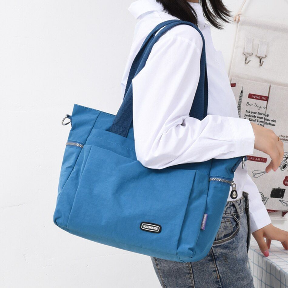 Fall Large Capacity Travel Shoulder Bag Canvas Casual Tote Purse Handbag Nylon