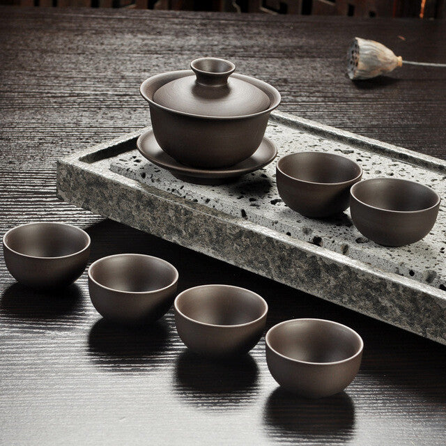 Teapot Teacup Tea Set Chinese Kung Fu Handmade Drinkware Purple Sand Tea Infuser