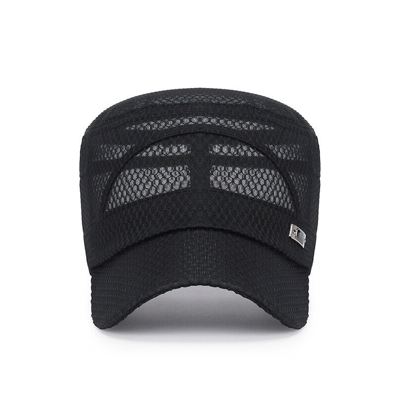 Trucker Hat Mesh Baseball Snapback Cap Adjustable Flat Visor Plain Hip Hop Mens