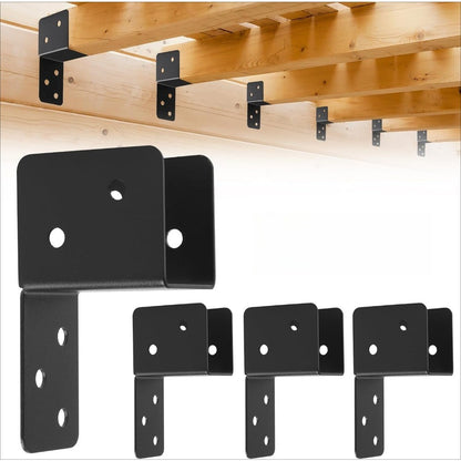 14 Gauge Joist Hanger Brackets 4 Pcs Black Post Cap Tie for 2x4 2x6 Beam Support