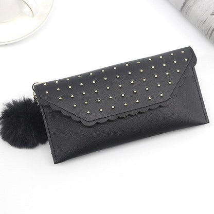 Wallet Retro Rivet Hasp Long Wallet Card Purse Synthetic Leather Phone Bag Purse