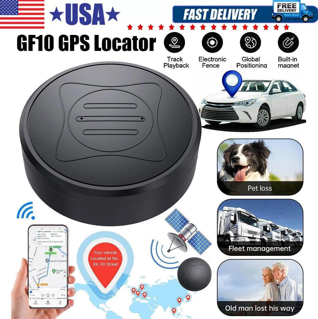 Mini Car GPS Tracker Universal Magnetic Vehicle Bike Tracking Device Wireless US