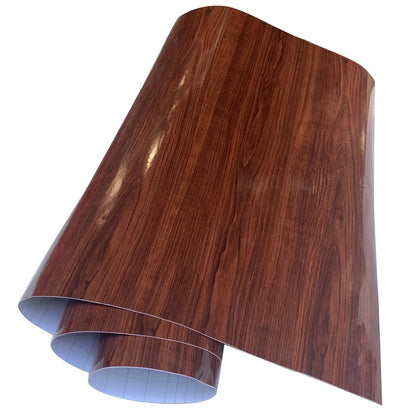 Car Sticker Vinyl Wood Grain Textured Self-Adhesive Wrap Internal Wallpaper Film