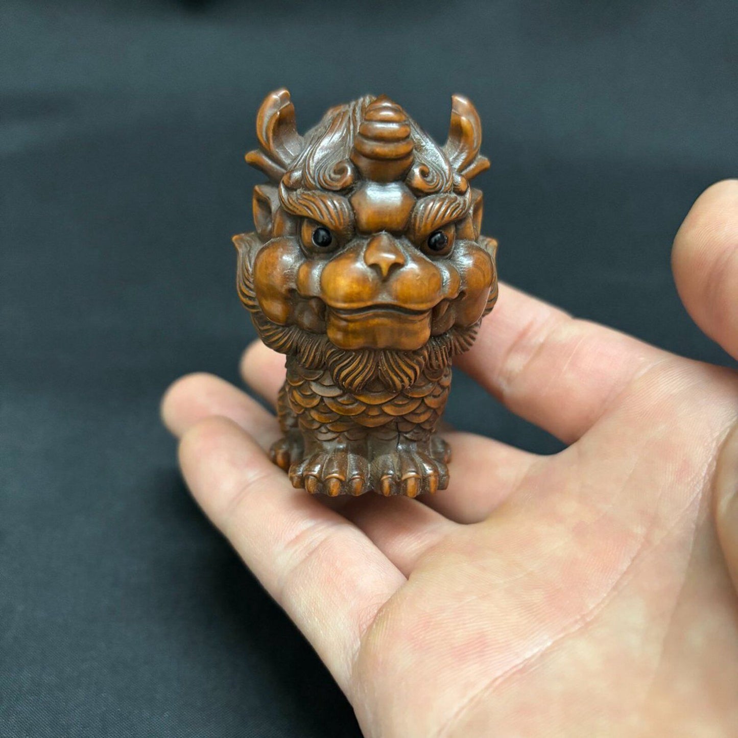 chinese boxwood carving wooden ornament pendant wooden animal figurine decor art