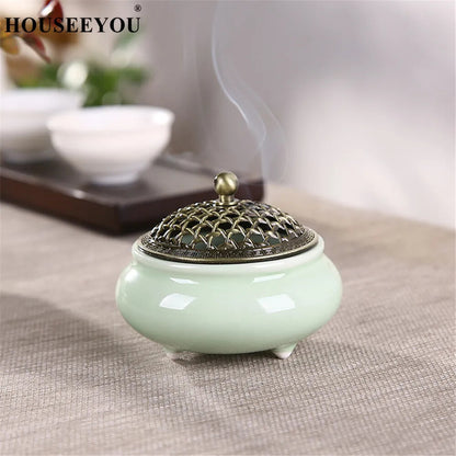 Ceramic Mosquito Repellent Incense Burner Coil Censer Decor Incense Holder