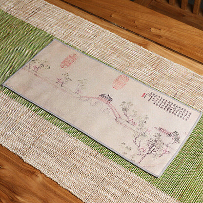 Chinese Painting Tea Table Absorbent Tea Cloth Kung Fu Rag Tea Towel Napkin