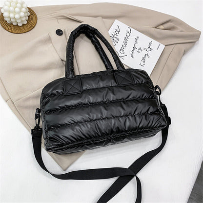 Women's Padded Bag Fabric Soft Shoulder Messenger Bag Female Hand Tote Bag