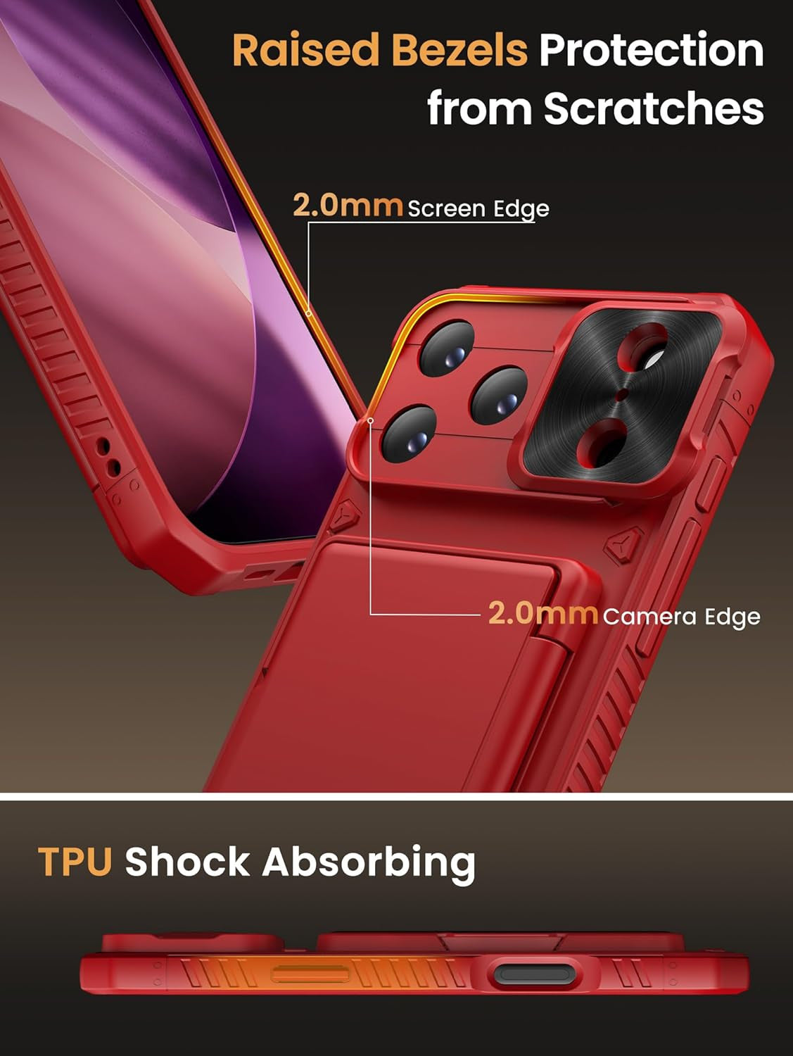 for Iphone 17 Pro Max Wallet Case with Card Holder (4 Cards) [RFID Blocking] & S